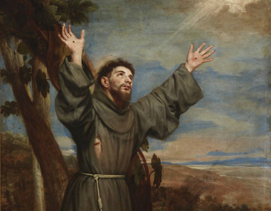St Francis receives the stigmata in Alonso Cano's painting from 1651, showing that St. Francis' respect for the physical environment was deeply intertwined with his spirituality and relationship with God