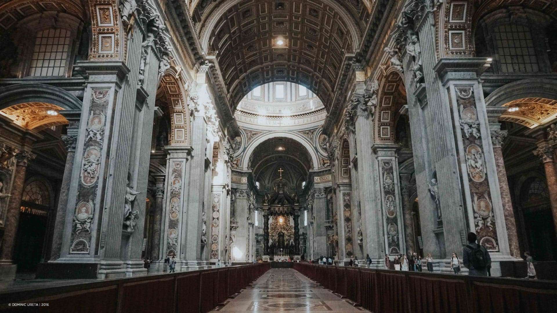 St. Peter's Basilica is the focal point of Vatican City. Magisterial teaching comes from the Pope united with the Bishops.