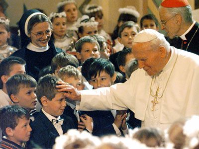 Pope St. John Paul II met with families constantly, defend their rights, and stated families were foundational to civilization.